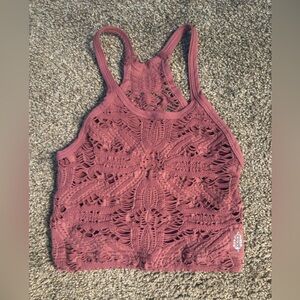 FP Movement by Free People Lace Sports Bra in Burgundy